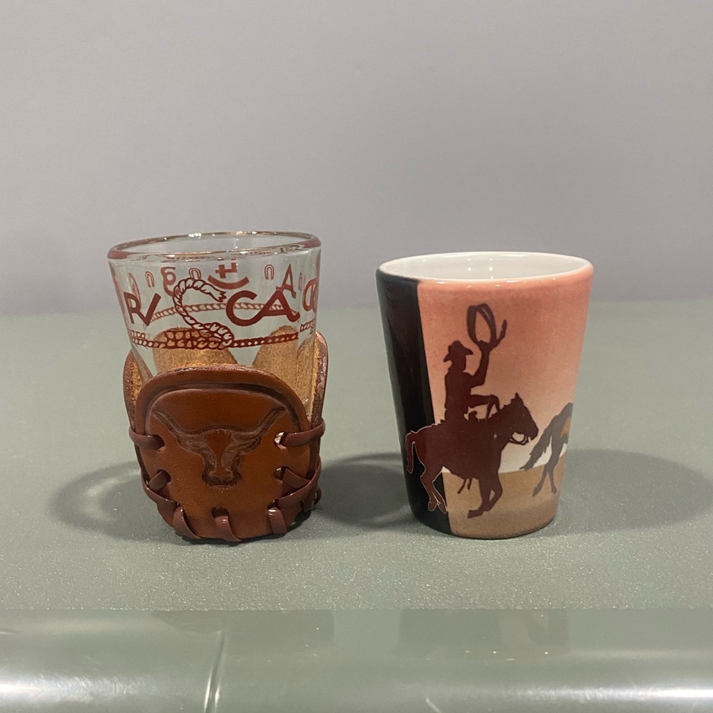 Set of 2 Western Shot Glasses - National Cowboy Museum Oklahoma City